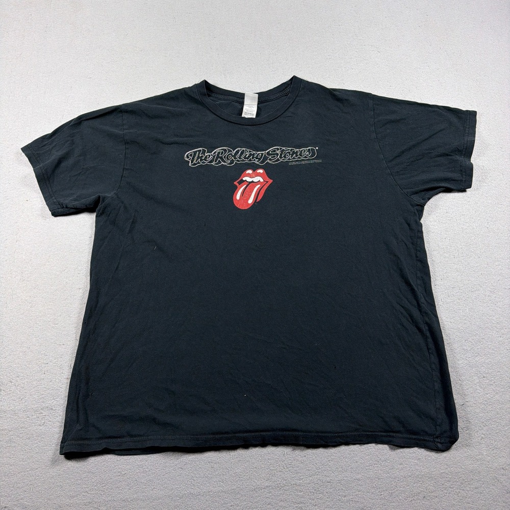 Vintage Rolling Stones T Shirt Men XL Regular Black 2005 Licensed Rock Retro Y2K